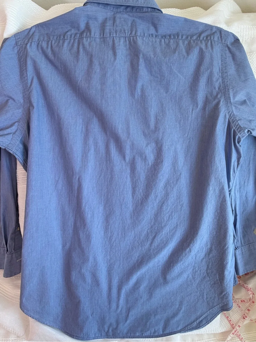 Vintage Polo by Ralph Lauren Men's Andrew 100% Cotton Shirt - Light Blue Stripe